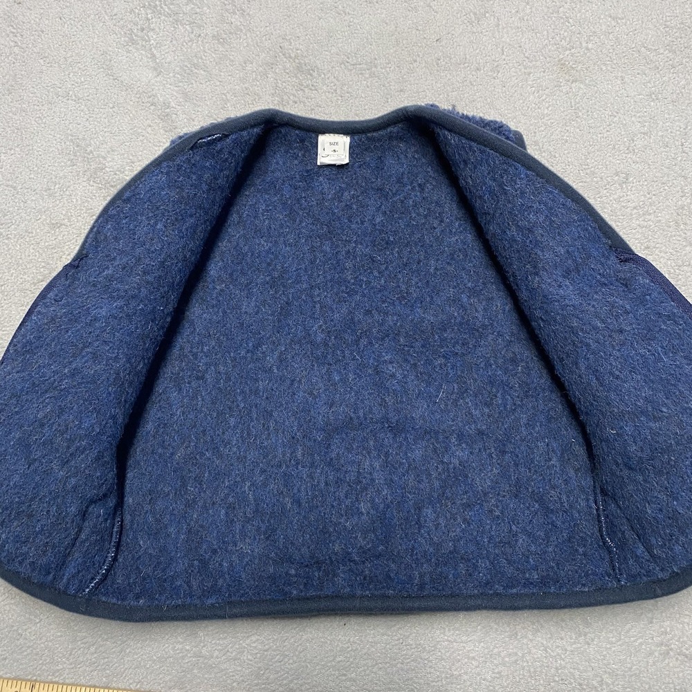 Sheep By The Sea Wool Vest Kids Toddler Small Blue Pile Zip
